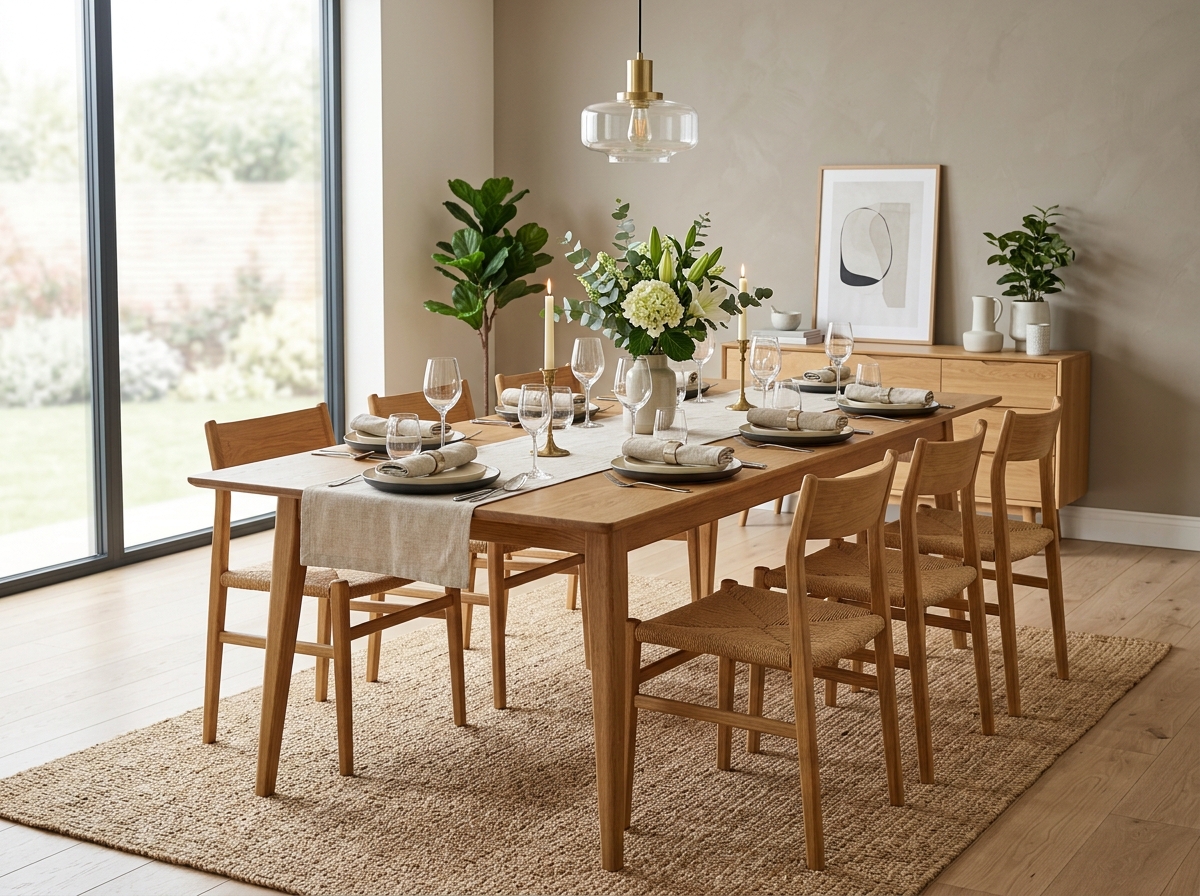 Comedor 6 Puestos Madera Roble